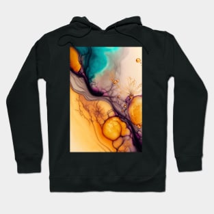 Orange Glam - Abstract Alcohol Ink Resin Art Hoodie